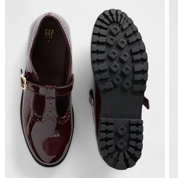 GAP Kids T-Strap Loafers - Burgundy Size 5 - Picture 3 of 13
